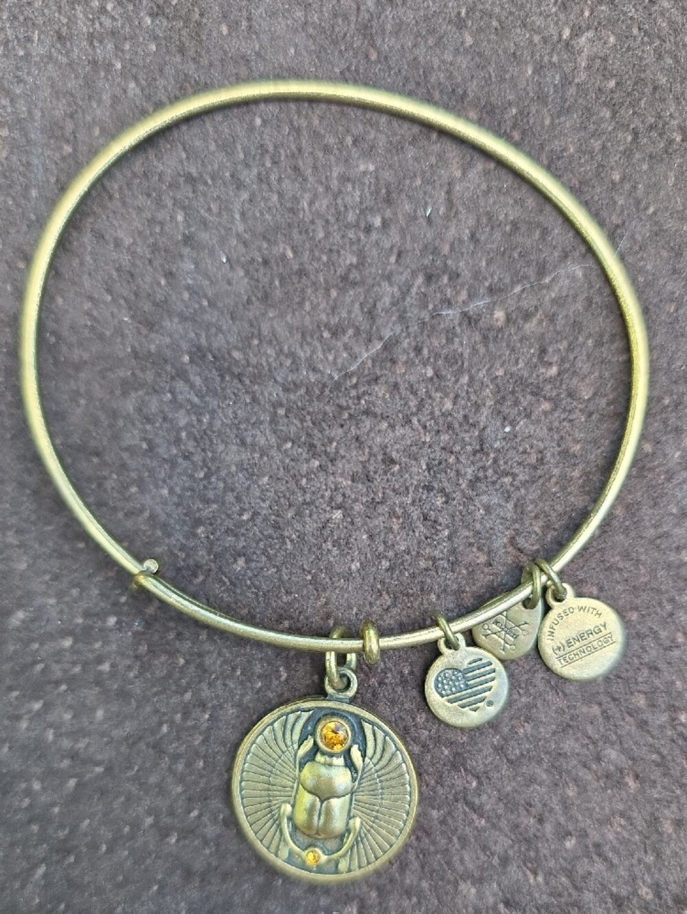 Alex and Ani Gold-Tone wire bangle Charm Bracelet Set of 5 - Picture 2 of 11